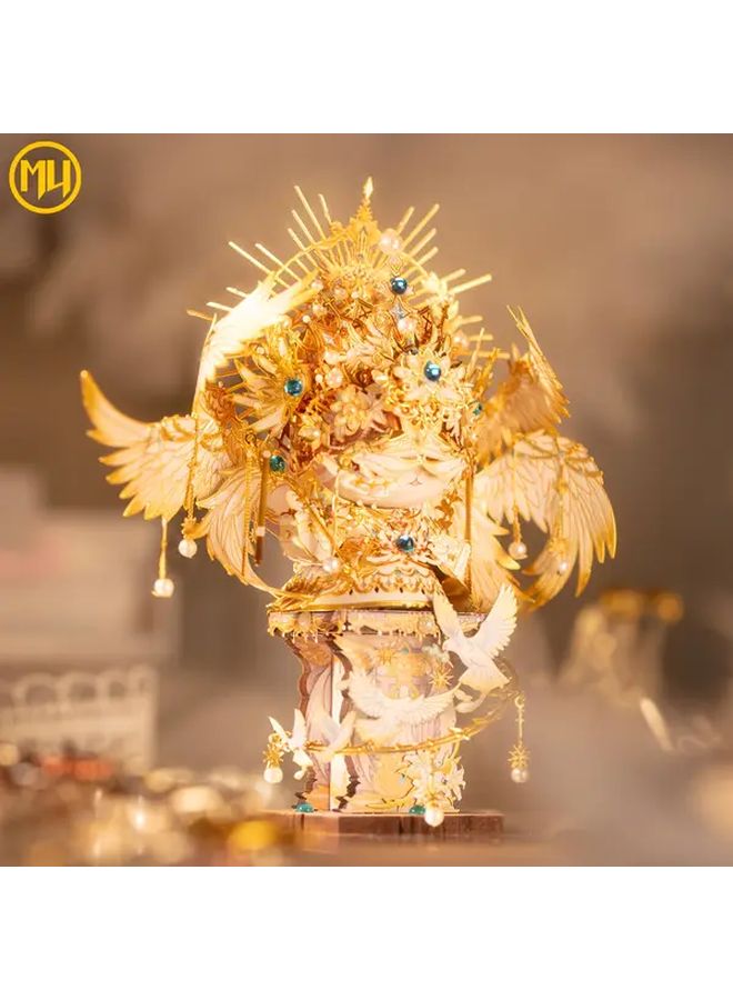 Devil Cat 3D Metal Puzzle Toy Gothic Design Golden Red Accents Educational Gift For Adults Teens - Image 4